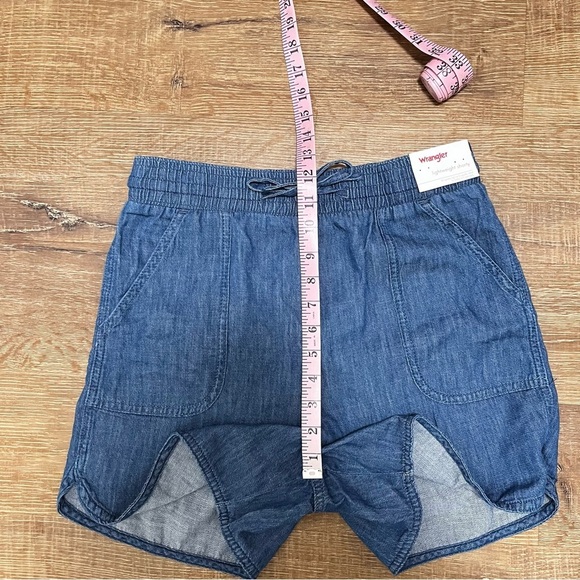 WRANGLER Lightweight Shorty Chambray Bareback Drawstring Pull On Shorts XS - Picture 8 of 9